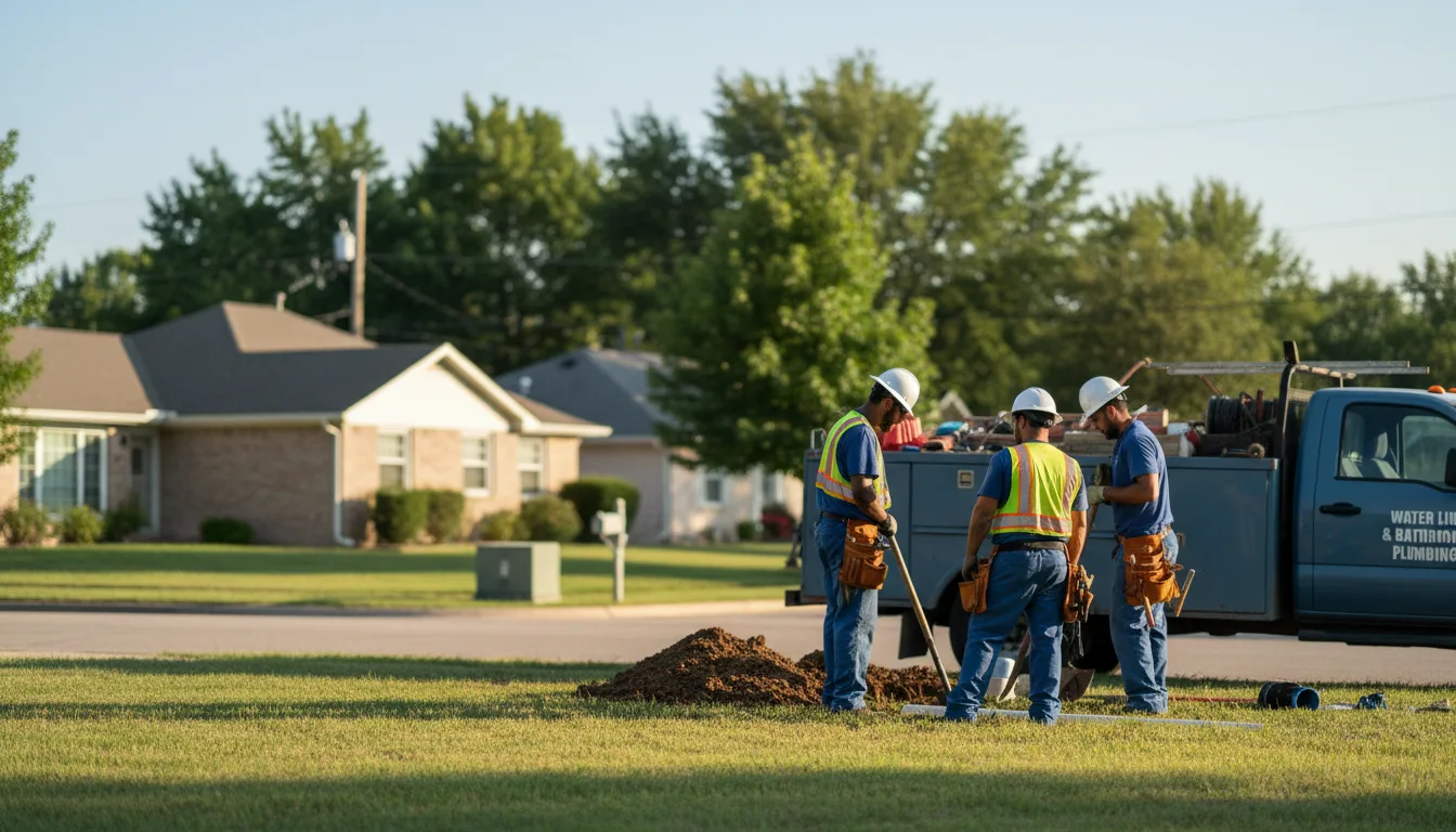 Residential water line and bathroom plumbing service in Franklin, KS